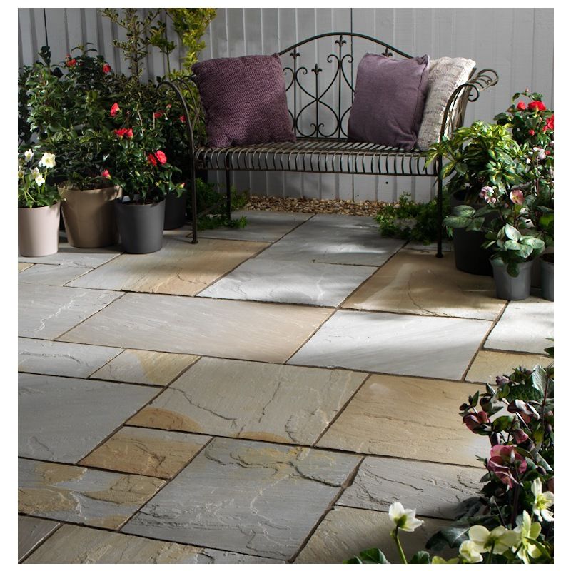 GLOBAL STONE NATURAL SANDSTONE PATIO PACK 19.52m2 RUSTIC GREY 7RGSP1952
