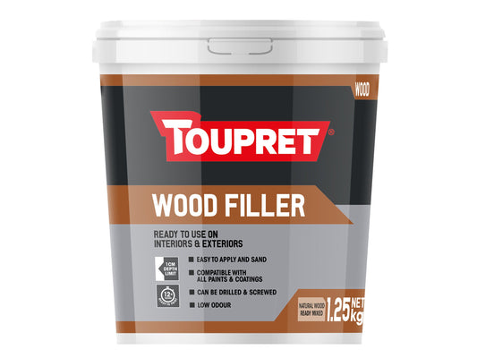 TOUPRET TOUTTRPBO125 RTU EXTERIOR/INTERIOR WOOD FILLER 1.25kg NATURAL