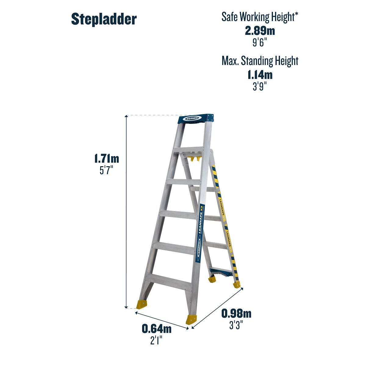 WERNER LEANSAFE 3-IN-1 ALUMINIUM LADDER 75070