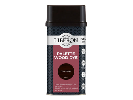 LIBERON WATER BASED PALETTE WOOD DYE 250ml TUDOR OAK LIBWDPTO250N