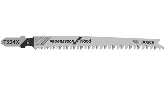 BOSCH 2608633528 PACK OF 5 T234X PROGRESSOR WOOD JIGSAW BLADES 2-65mm