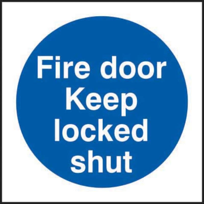 SAV SIGN 100 x 100mm FIRE DOOR KEEP LOCKED 11328