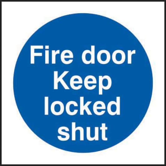 SAV SIGN 100 x 100mm FIRE DOOR KEEP LOCKED 11328