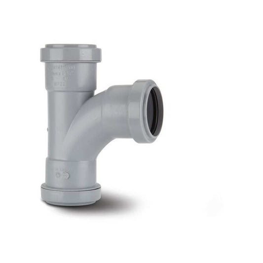 POLYPIPE PUSHFIT SWEPT TEE 40mm x 91.25deg WP22 WP22G GREY