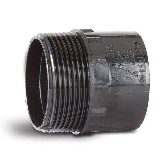 POLYPIPE ABS ADAPTOR MALE IRON 40mm WS47 WS47B BLACK