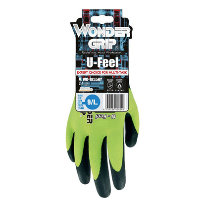 WONDER GRIP TOUCHSCREEN NITRILE HIGH-VIS GLOVES LARGE WG1855HY091