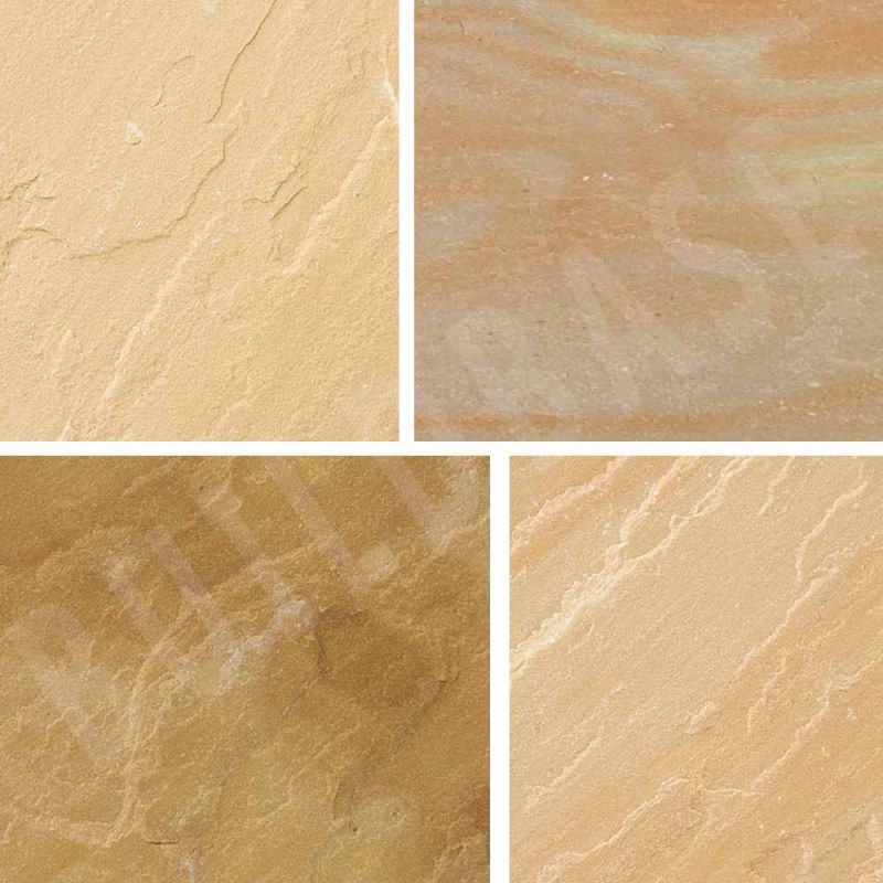 BRADSTONE NATURAL SANDSTONE PAVING CIRCLE 3.3m DIA SUNSET BUFF 07675