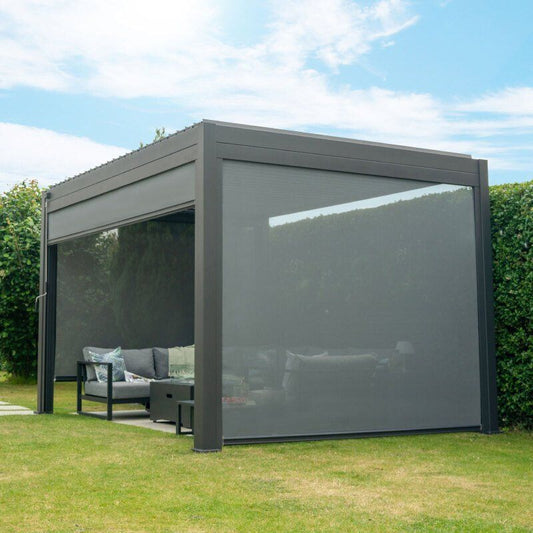 NOVA TITAN PERGOLA PULL DOWN SCREEN 3m GREY N20795