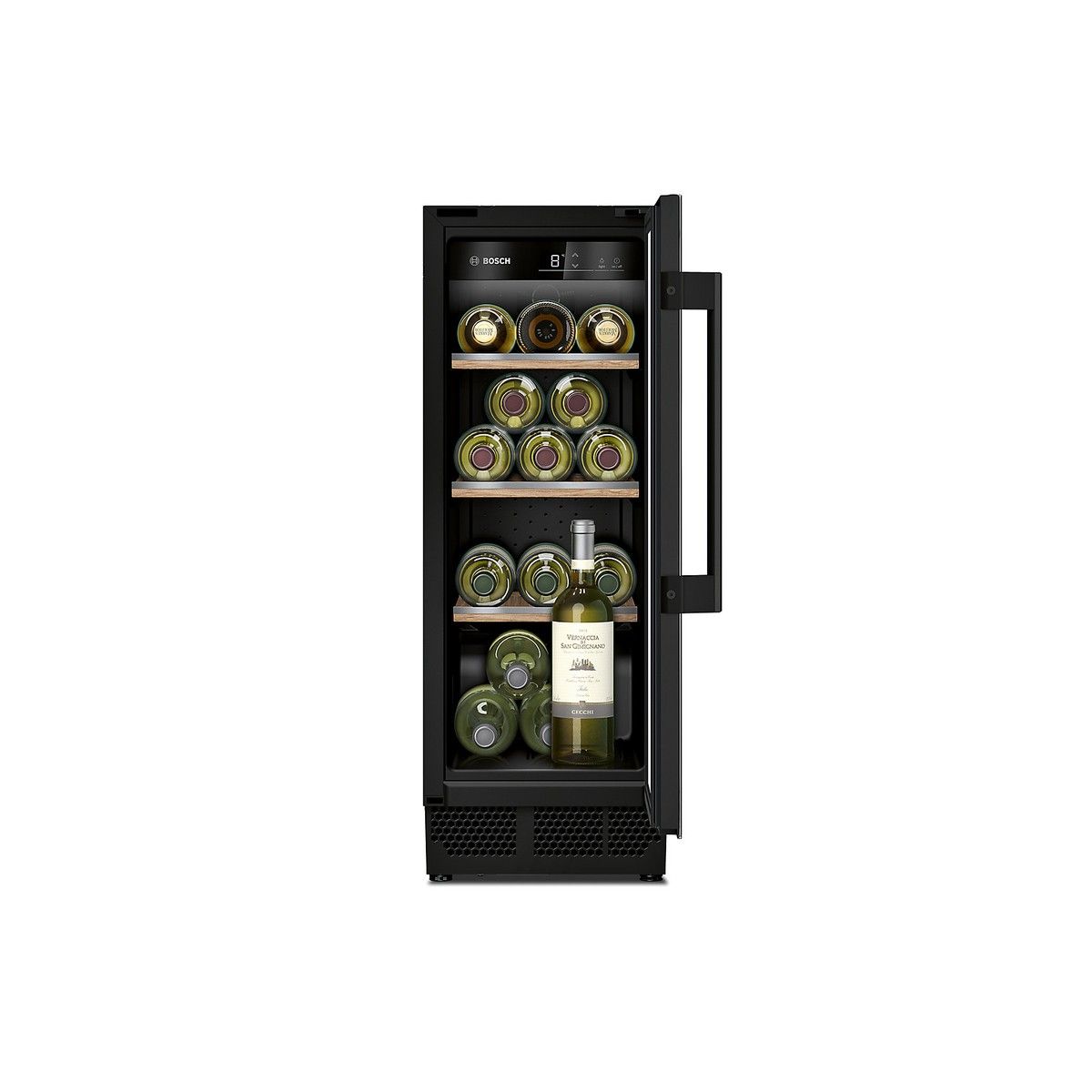BOSCH KUW20VHF0G SERIES 6 BUILT UNDER WINE CABINET 300mm GLASS DOOR C/W BLACK HANDLE