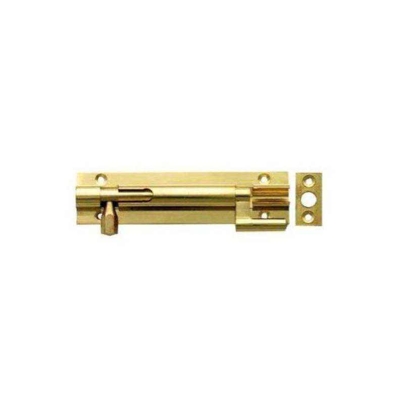 CARLISLE BRASS NECKED BARREL BOLT 100mm POLISHED BRASS IBBN100PB/BP