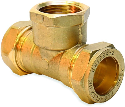 FLOWFLEX COMPRESSION FEMALE IRON TEE 15 x 15mm x 1/2" OP717.1
