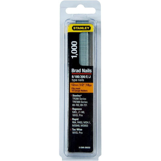 STANLEY STA0SWKBN050 PACK OF 1000 BRAD NAILS 12mm