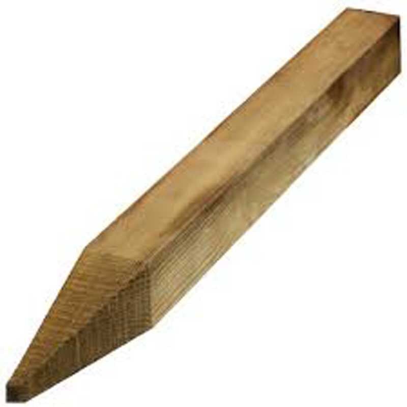 BSW 75 x 75mm x 1.8m SAWN UC4 GREEN INCISED POST 4 WAY POINTED UNSEASONED FSC