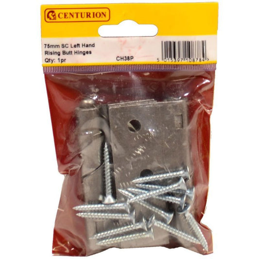 CENTURION CH38P SELF COLOUR 75mm LEFT HAND STEEL RISING BUTT HINGES