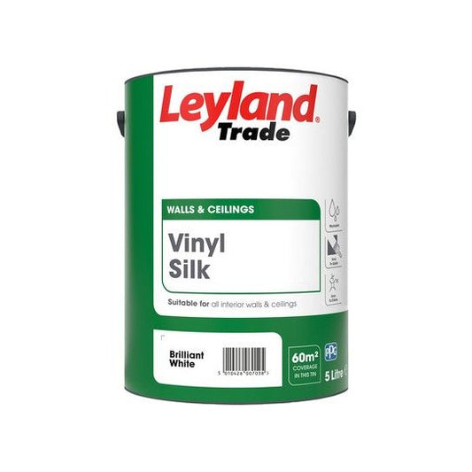 LEYLAND VINYL SILK EMULSION 5l BRILLIANT WHITE 264850