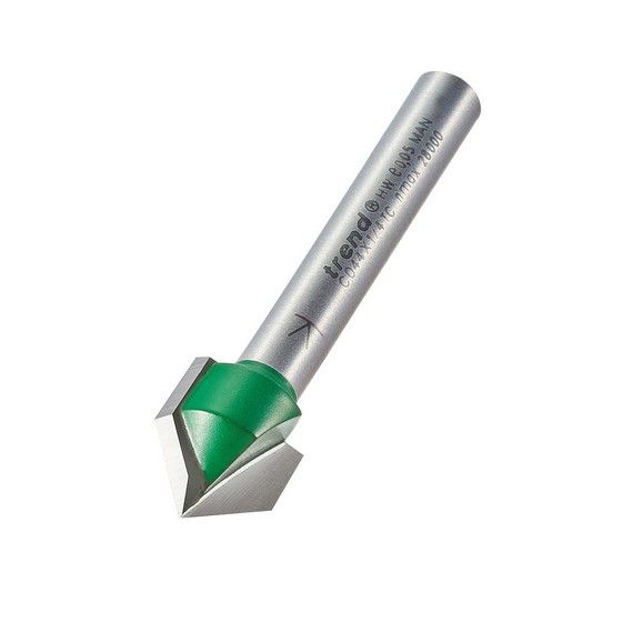 TREND C044X1/4TC CHAMFER V GROOV CUTTER 45 DEGREES X 12.7MM DIA