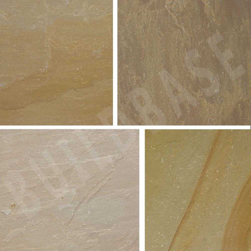 BRADSTONE NATURAL SANDSTONE PAVING SQUARING OFF KIT FOR 2.46m CIRCLE AUTUMN GREEN 07551