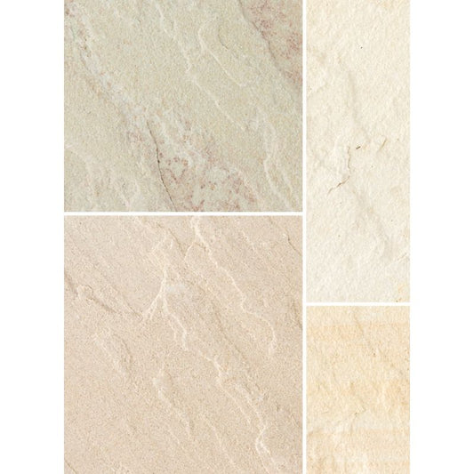 BRADSTONE NATURAL SANDSTONE PAVING PATIO PACK 15.3m2 FOSSIL BUFF 07566