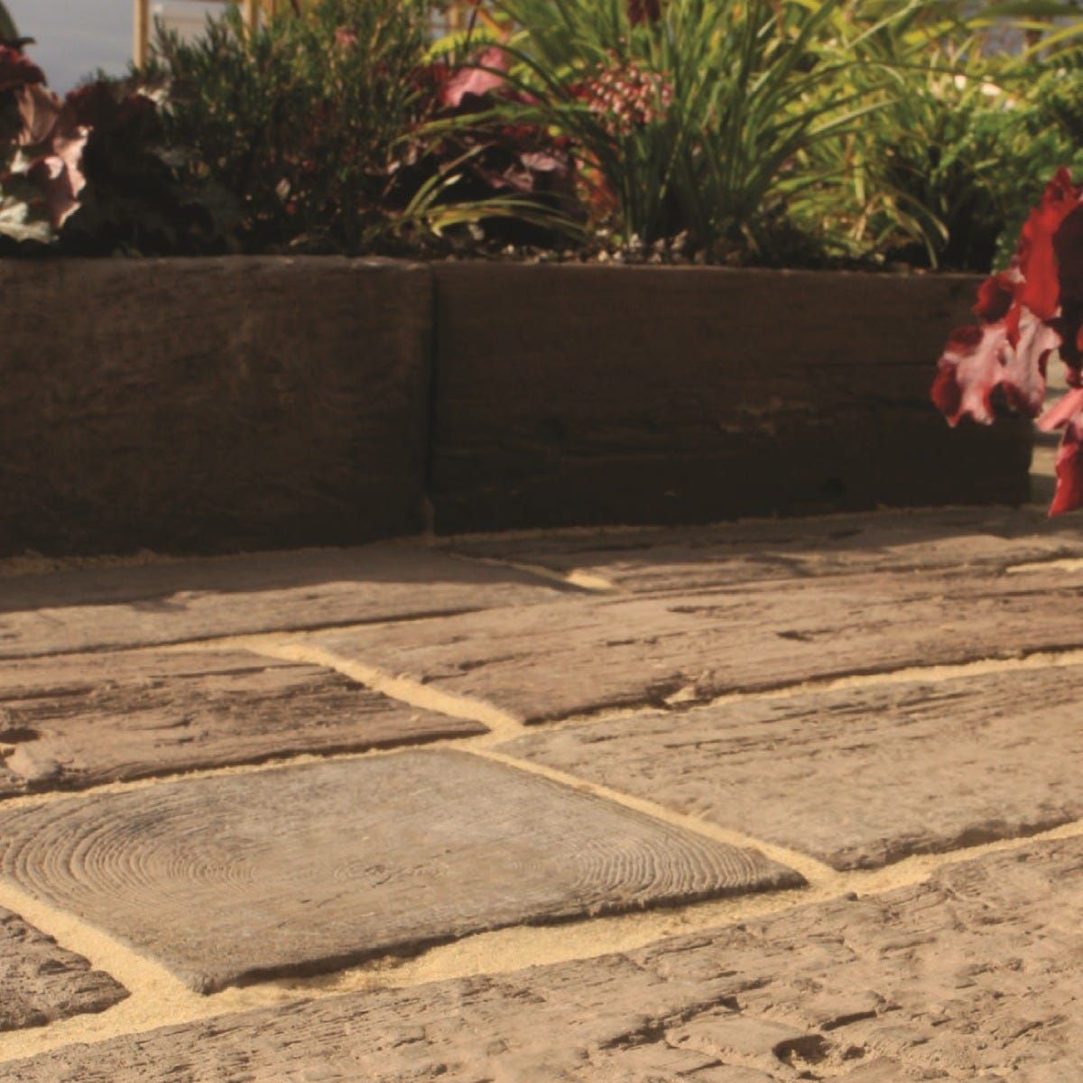 BRADSTONE STONEWOOD ECO LOG SLEEPER LARGE 900 x 250 x 50mm ANTIQUE BROWN 20332