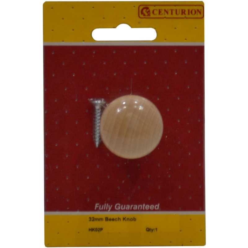 CENTURION HK02P CUPBOARD KNOB 30mm BEECH