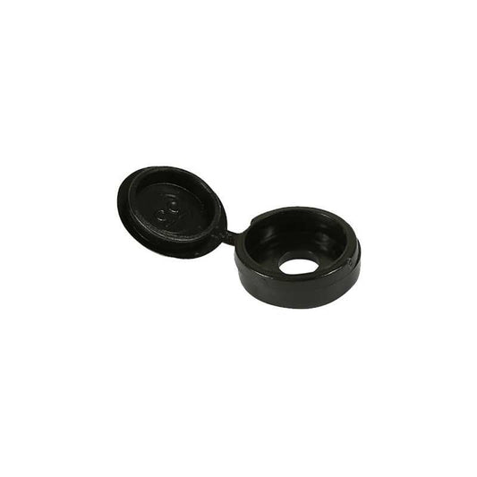TIMCO HINGED SCREW CAPS No 10-12 BLACK (PACK 50) LHCCBLACKP
