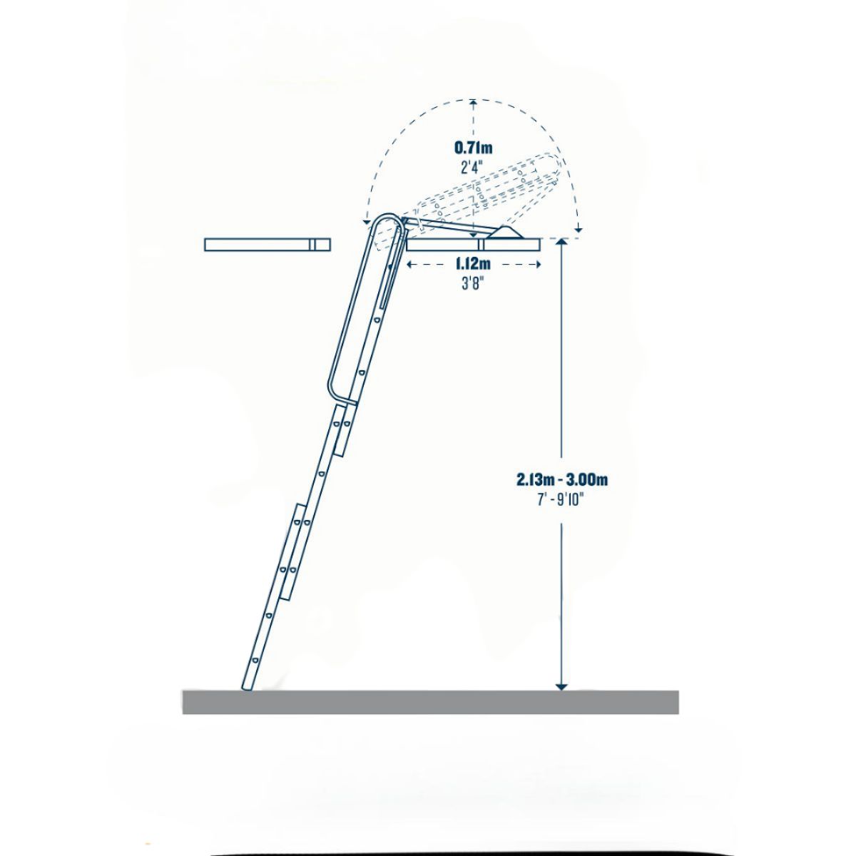 WERNER EASI STOW LOFT LADDER 3 SECTION 76013