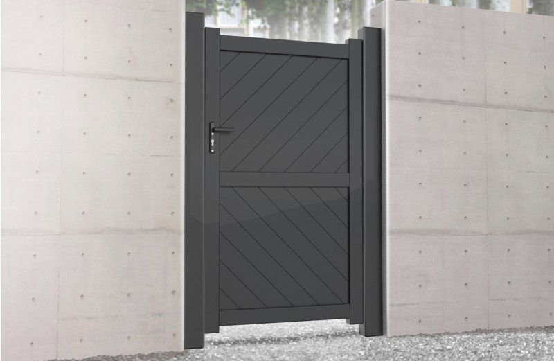 PEDESTRIAN GATE 1000 x 1600mm DIAGONAL INFILL GREY RMG003PG-14