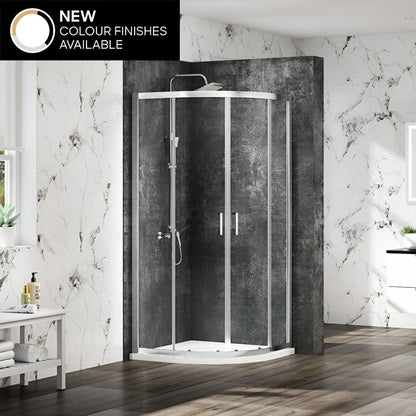 RG2Q900 2 DOOR QUADRANT CHROME FRAME CLEAR GLASS 900 x 900 x 6mm (1 BOX)