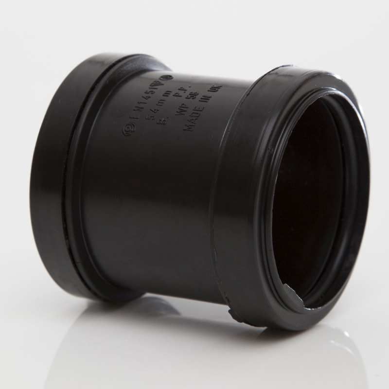 POLYPIPE PUSHFIT STRAIGHT COUPLING 50mm WP58 WP58B BLACK