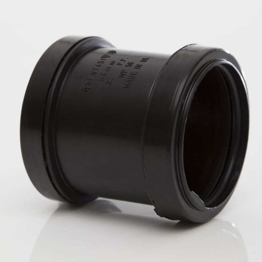 POLYPIPE PUSHFIT STRAIGHT COUPLING 50mm WP58 WP58B BLACK