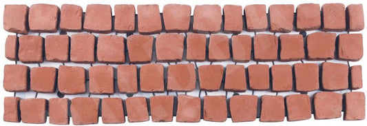 BRADSTONE CARPET STONES COBBLES STRAIGHT 1200 x 400 x 40mm RUSTIC RED 6212