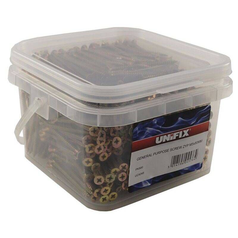 UNIFIX ZYP CSK SINGLE THREAD SCREW M5 x 50mm TUB TUB 1000 UC4235