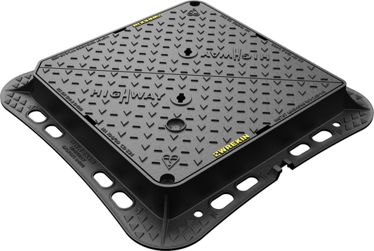 WREKIN (A247/A343) 675 x 675 x 100mm D/IRON DBL /TRI COVER & FRAME D400 HIGHWAY DMT0D4/6767/KH