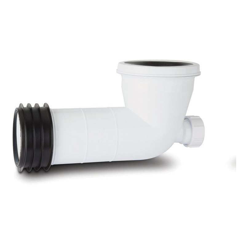 POLYPIPE KWIKFIT UNI BOSS CONNECTOR 90deg x 1.1/4" WHITE SK49