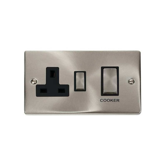CLICK VPSC504BK COOKER SWITCH & SOCKET SATIN CHROME