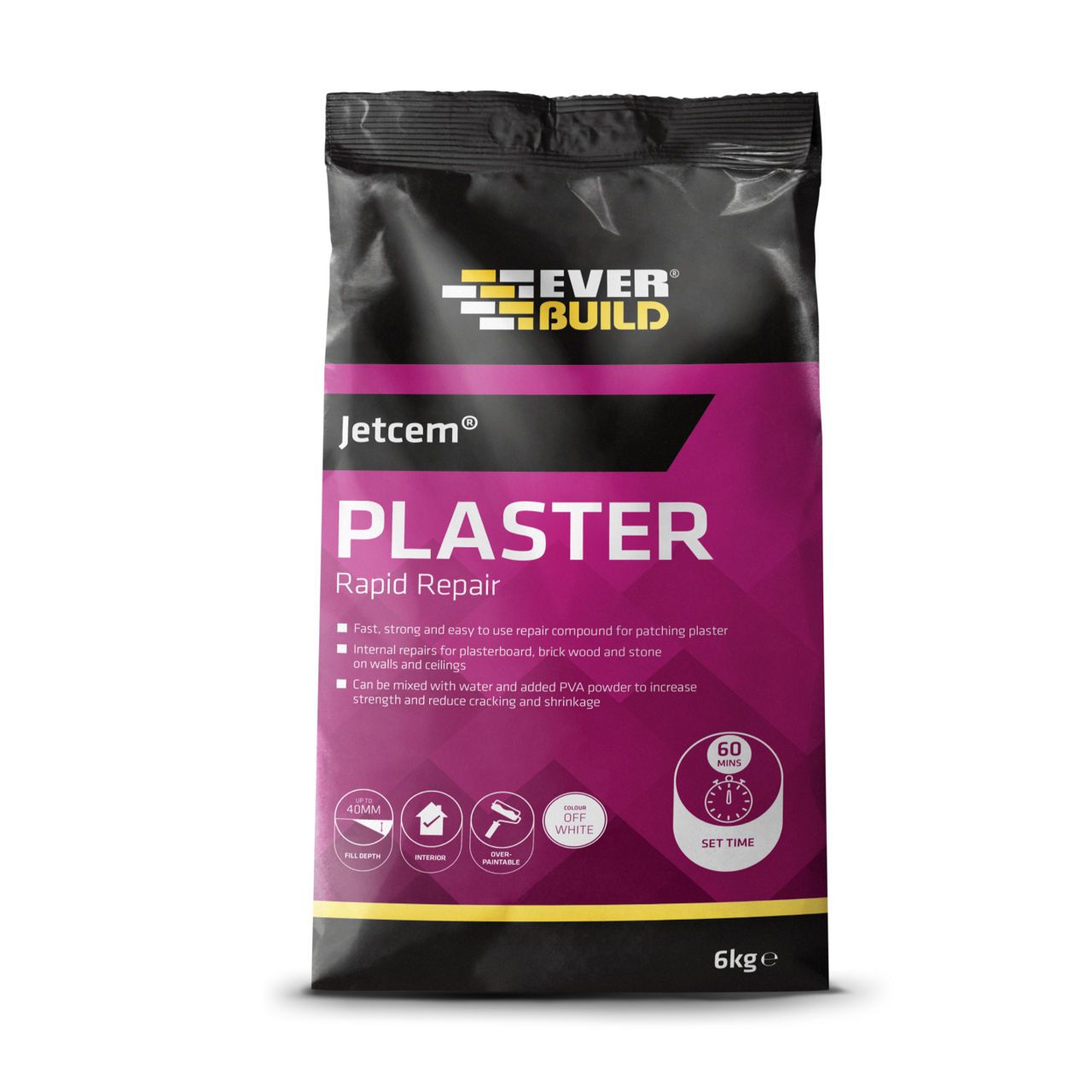 Everbuild Jetcem Quick Set Patching Plaster 6Kg JETPATCH6