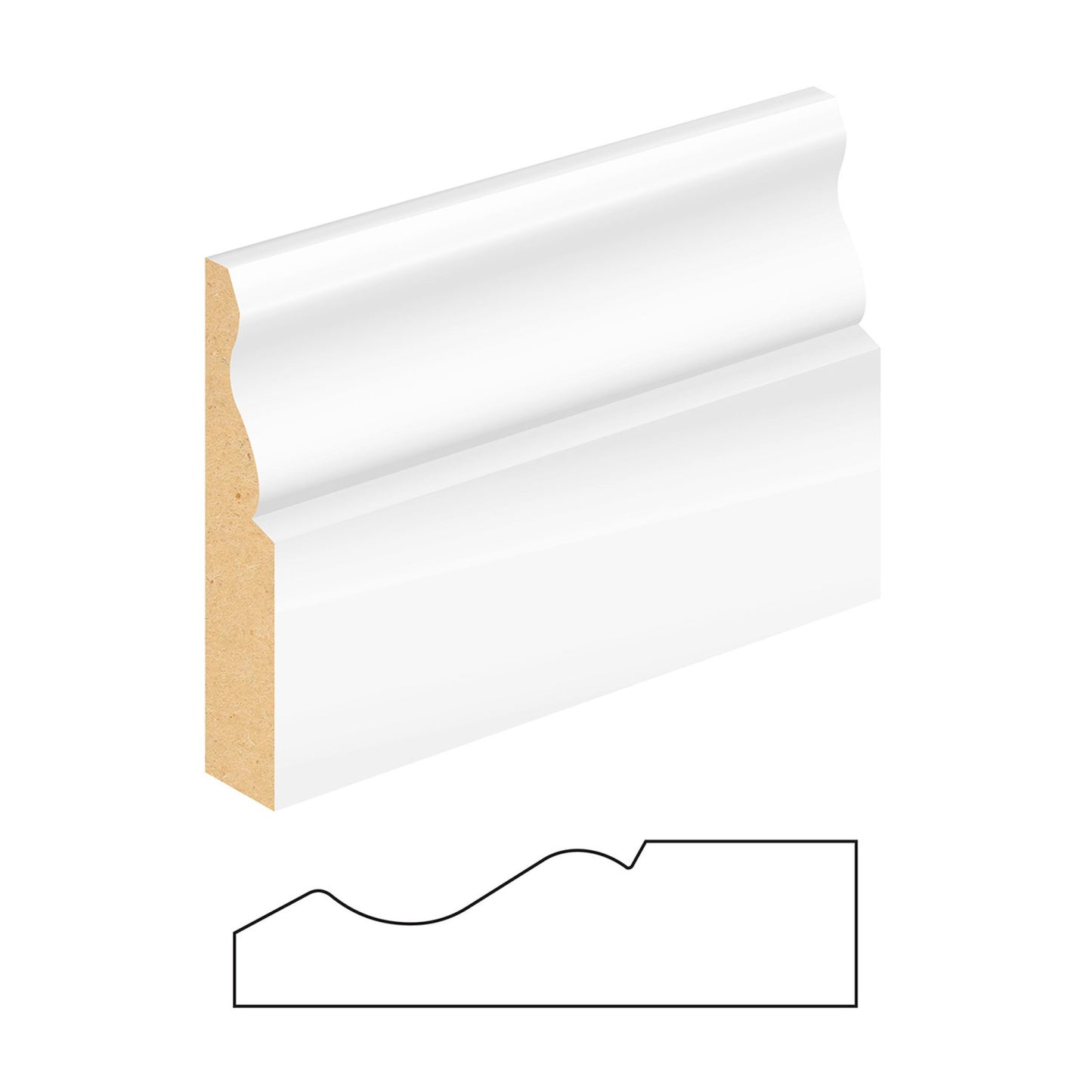 JDT 18 x 219mm SILKTRIM MDF OGEE PROFILE 12 SKIRTING PER MTR FSC