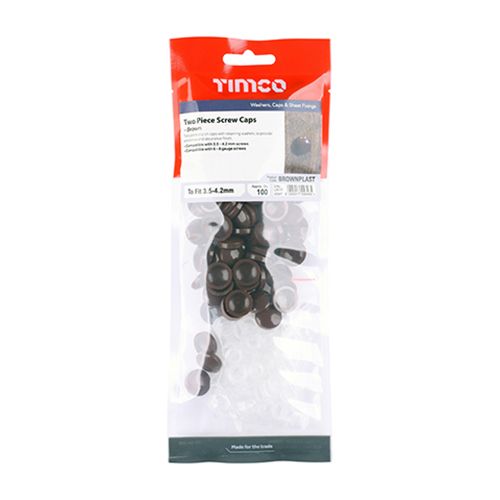 TIMCO PLASTIDOME SCREW CAPS (BAG 100) BROWN BROWNPLAST
