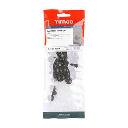 TIMCO PLASTIDOME SCREW CAPS (BAG 100) BROWN BROWNPLAST
