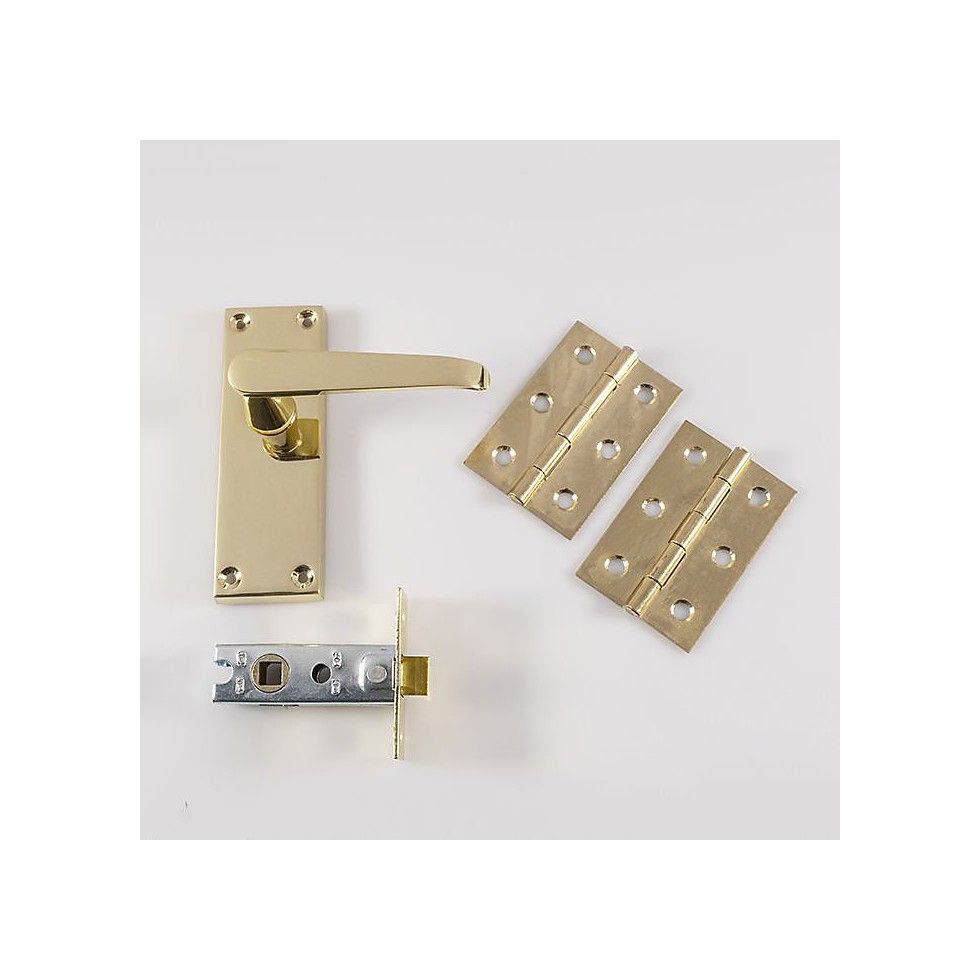BRASS VICTORIAN STRAIGHT LATCH PACK BOXED GK2002EB/INTB