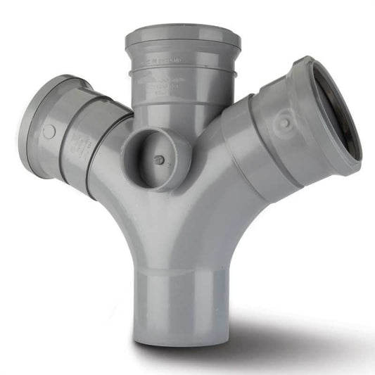 POLYPIPE DOUBLE BRANCH 110mm x 112.5deg SU422 SU422G GREY