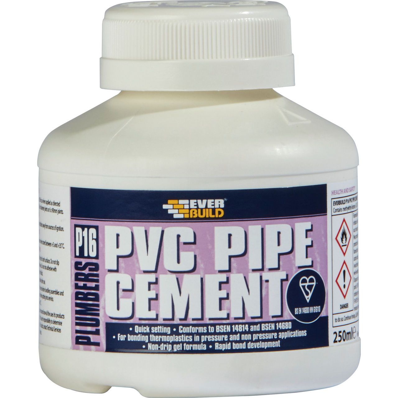 Everbuild Plumbers Pvc Pipe Cement 250ml P16PIPE