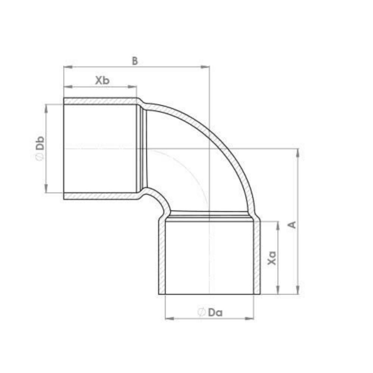 FLOWFLEX END FEED EQUAL ELBOW 28mm 5090.28