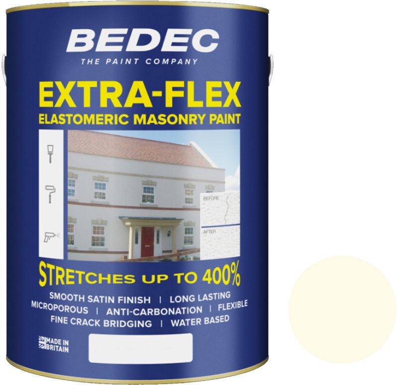BEDEC EXTRA-FLEX SMOOTH MASONRY PAINT 5l GARDENIA BEDE2MBE004/46