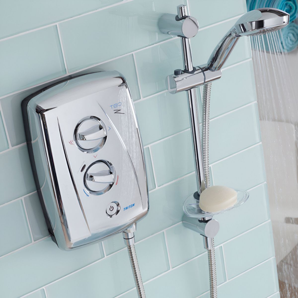 TRITON T80Z FAST FIT ELECTRIC SHOWER 7.5kw CHROME/WHITE 349480WC