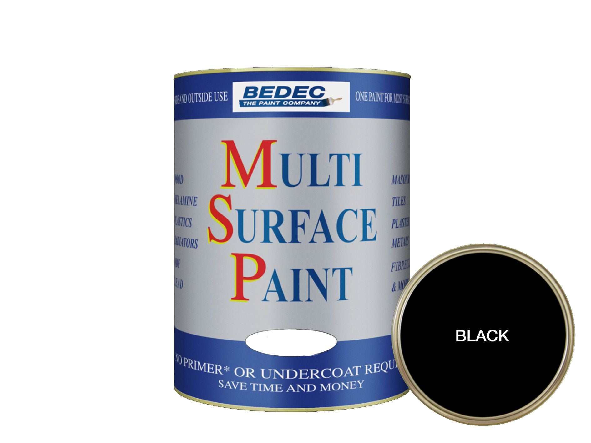 BEDEC SOFT MATT MULTI SURFACE PAINT 750ml BLACK BEDE2KC0003/29