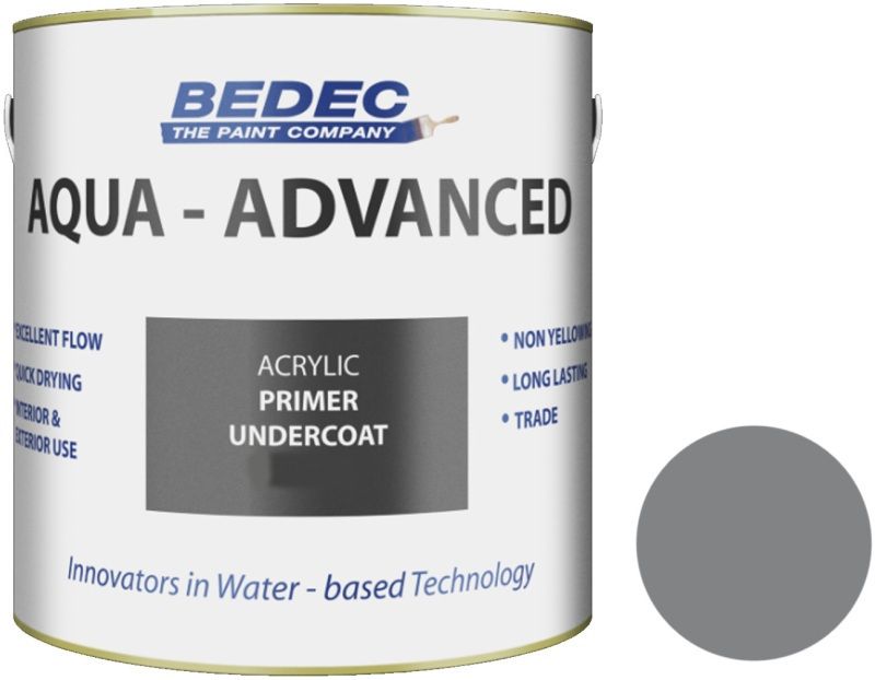 BEDEC AQUA ADVANCED ACRYLIC PRIMER UNDERCOAT 2.5l DARK GREY BEDE2QCD004/40