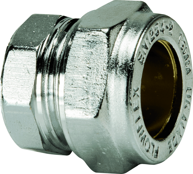 FLOWFLEX CHROME COMPRESSION STOP END 15mm P923CP.4