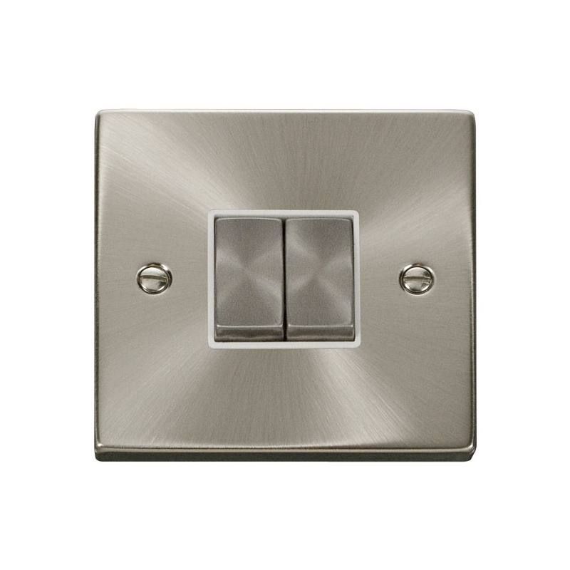 CLICK VPSC412WH 2G 2WAY 10A SWITCH SATIN CHROME