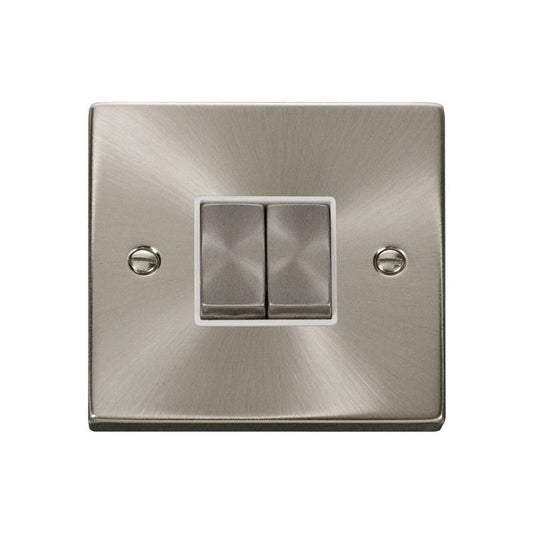 CLICK VPSC412WH 2G 2WAY 10A SWITCH SATIN CHROME